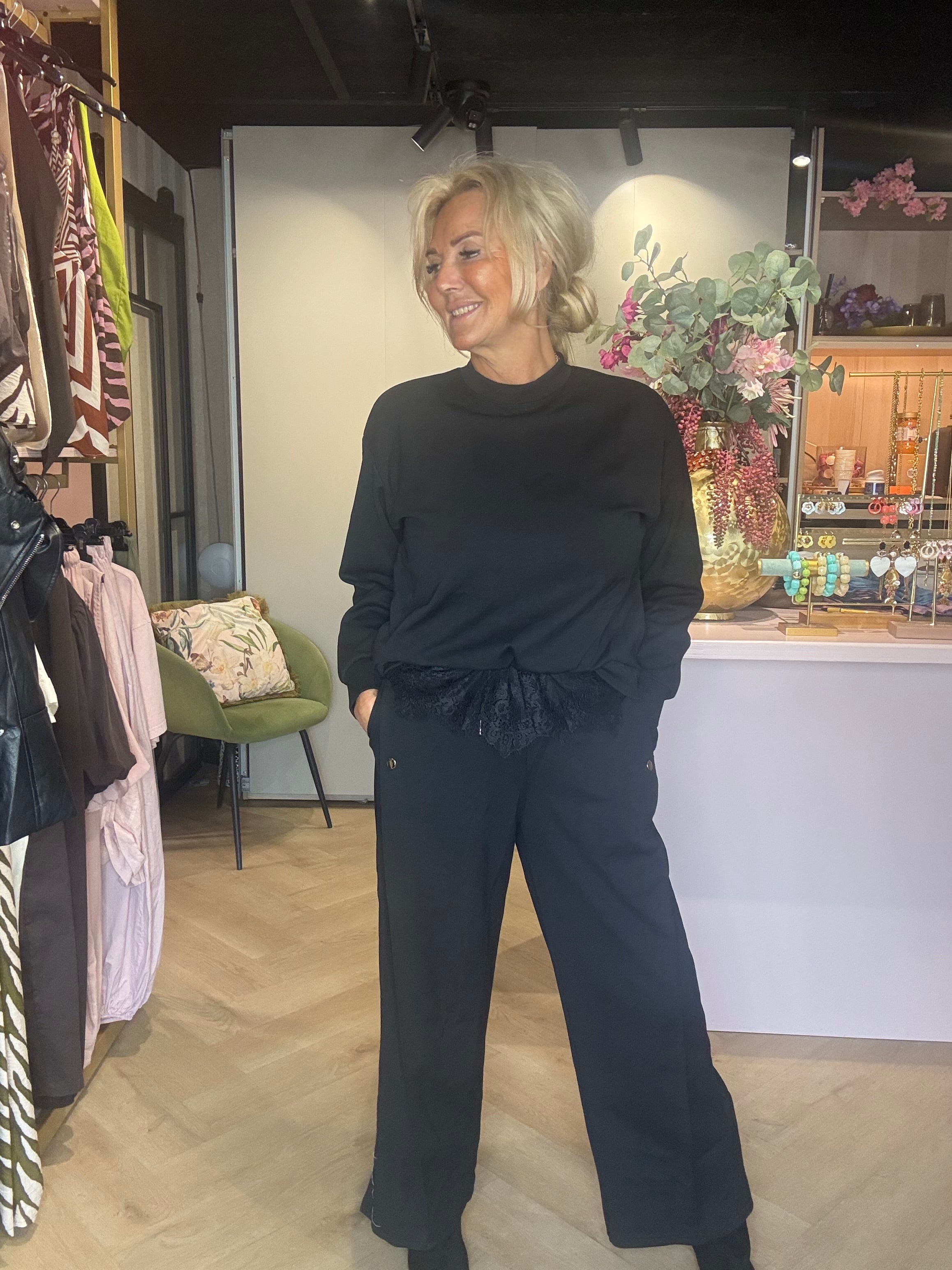 2-delt sæt Jogging Lace Sort